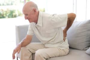 Senior man with lower back pain