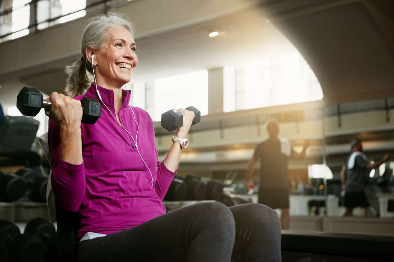 Woman doing strength exercises to treat PN